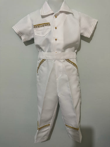 New! Prince Yahweh Royal White Shirt and Pants Set for Toddlers