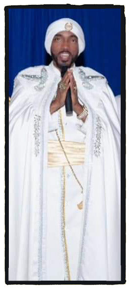 KING YAHWEH ROYAL ATTIRE!  Custom Made Brilliant White Cape w/ Signature Silver Heavenly Doves and 3 Magnificent Trims. New!