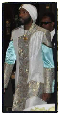 KING YAHWEH ROYAL ATTIRE! Custom Made Robe Set, White Robe with Brocade and Turquoise